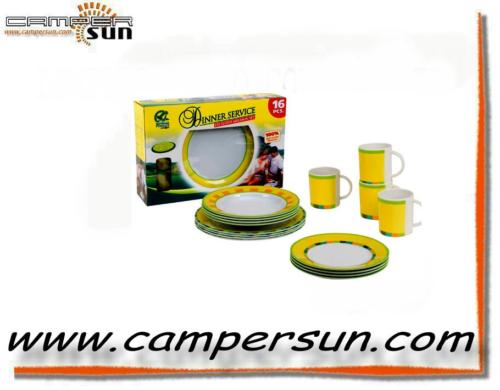 camper Piatti e Stoviglie  set dinner melamina top quality camper campeggio 16 pz