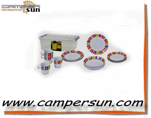 camper Piatti e Stoviglie  set melamina antiscivolo glamour camper campeggio 16 pz