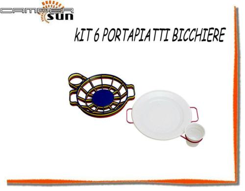 camper Piatti e Stoviglie  set 6 pz porta piatti anti vento campeggio